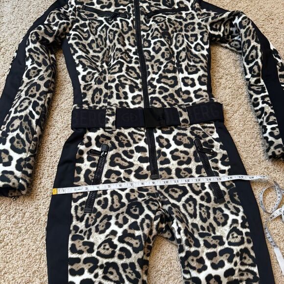 Goldbergh Ski Suit Jumpsuit Lynx Jaguar Leopard Roar Print US 8 Brown Black - Picture 7 of 11